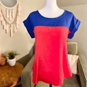 ❌ SOLD ❌ COLOR BLOCK BACK ZIP BLOUSE